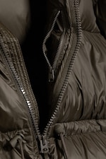 Dark Brown - Oversized Hooded Recycled Down Puffer Jacket - 6