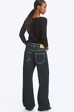 Blue Rinse – Bleu foncé - Jean droit ample taille basse Missy - 4