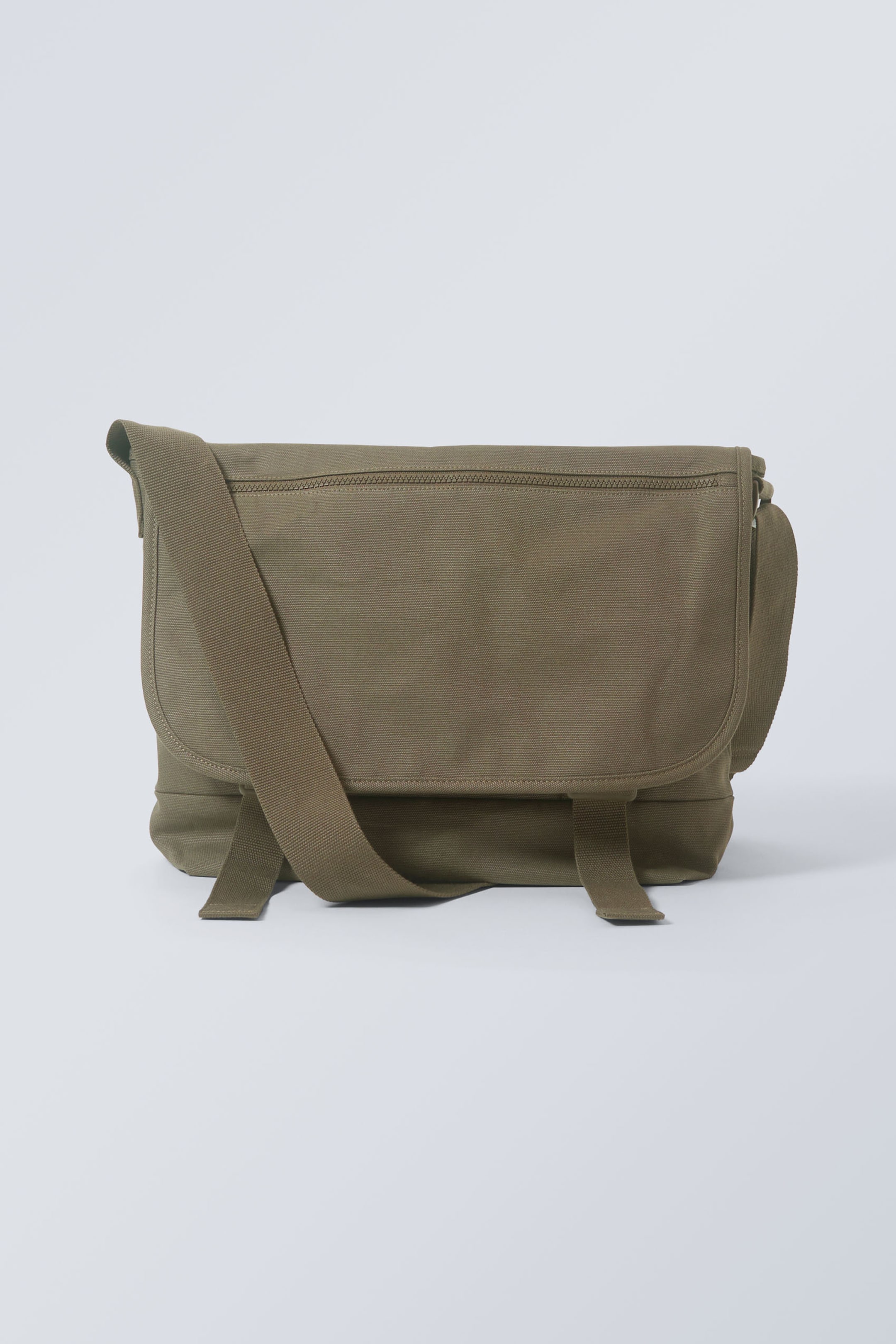 Khaki - Messenger-Bag aus Canvas - 0