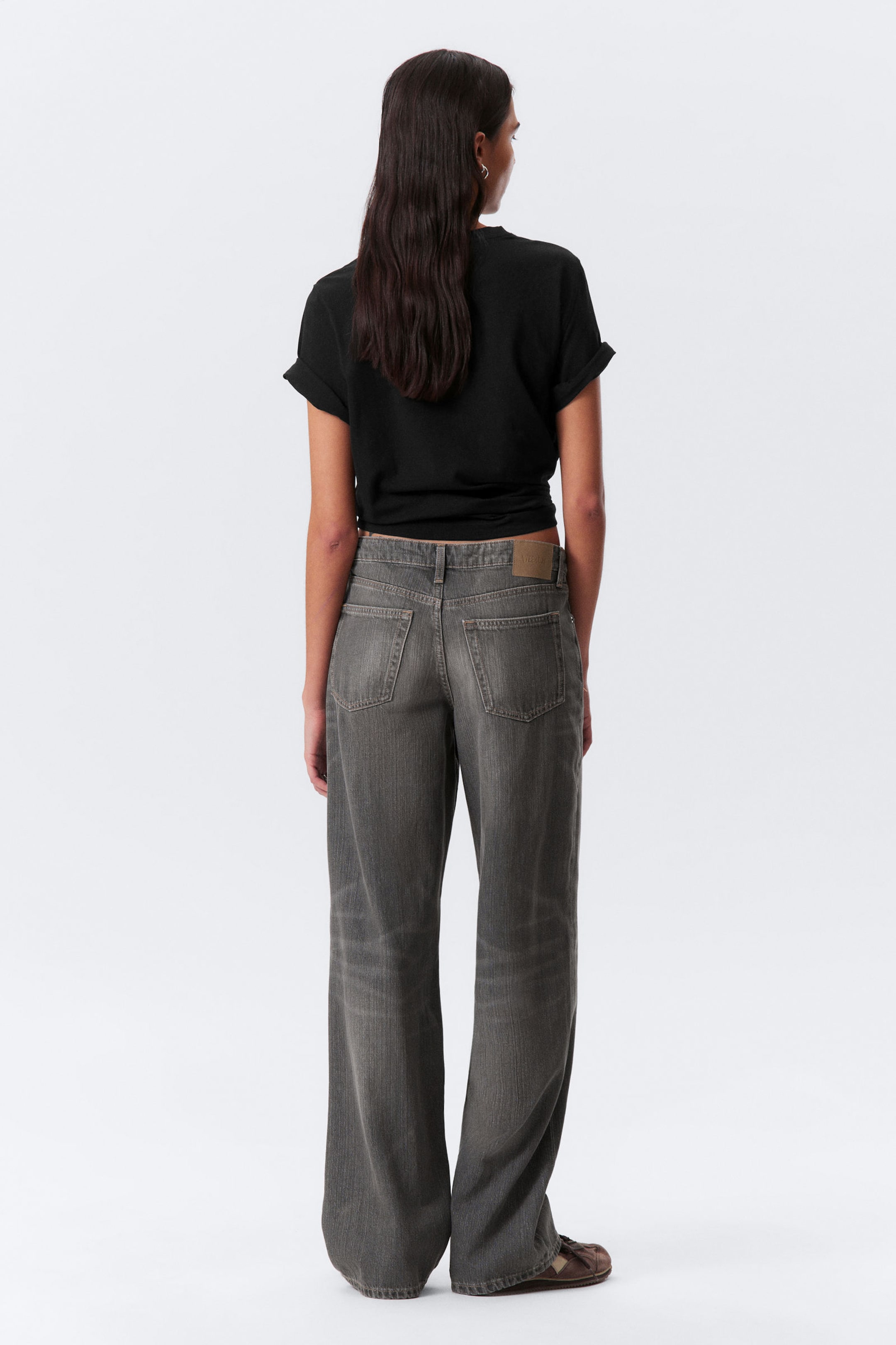 Mine Grey - Dunkelgrau - Ample Low Waist Loose Wide Leg Jeans - 4