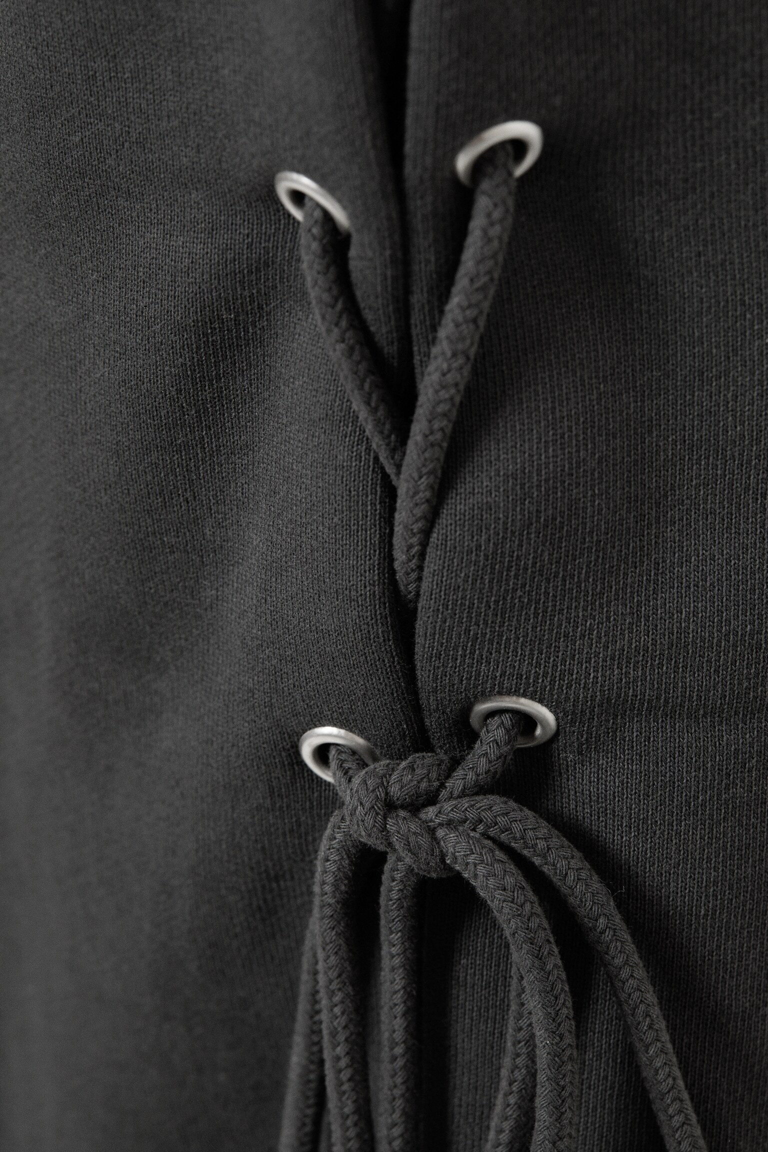 Weite Sweatpants aus Baumwolle mit Schnürung - Dunkelgrau - 4