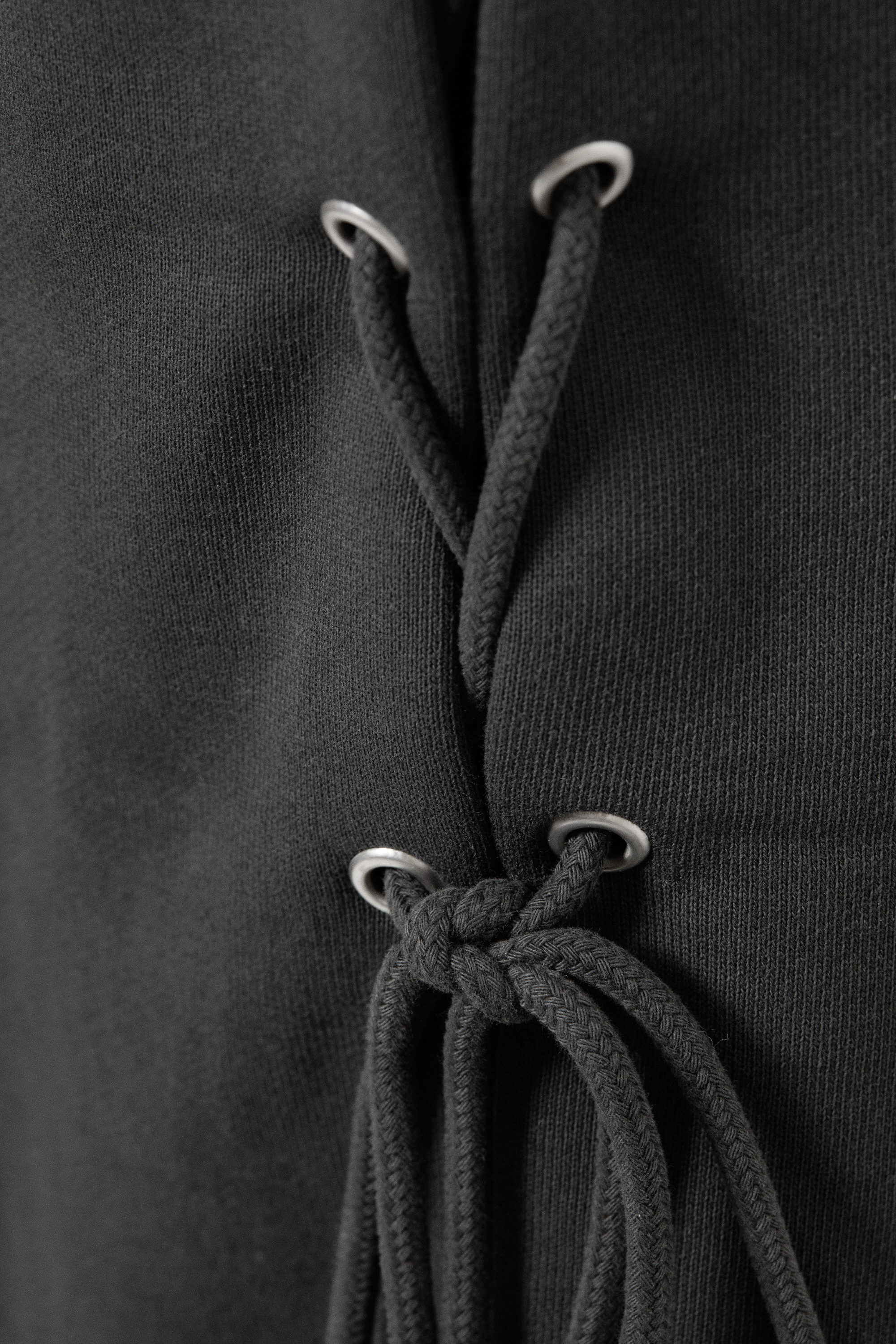 Gris foncé - Pantalon de jogging en coton à lacets large - 3