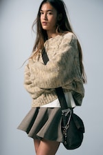 Dusty Yellow Melange - Chunky Cable-Knitted Sweater - 0