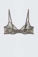 Dusty Grey - Sheer Lace Underwire Bra - 3