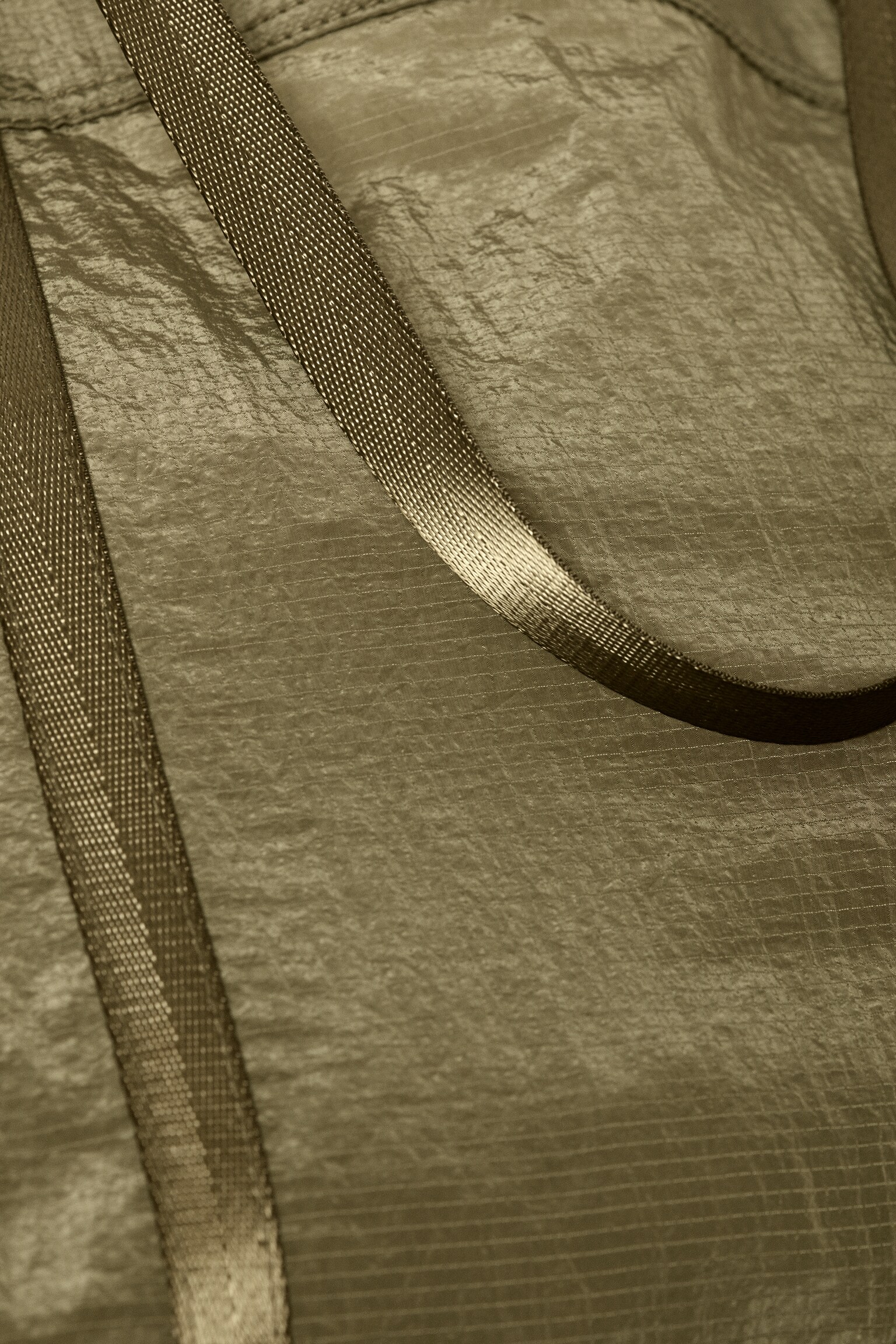 Nylon Tote Bag - Khaki Green/Black - 3