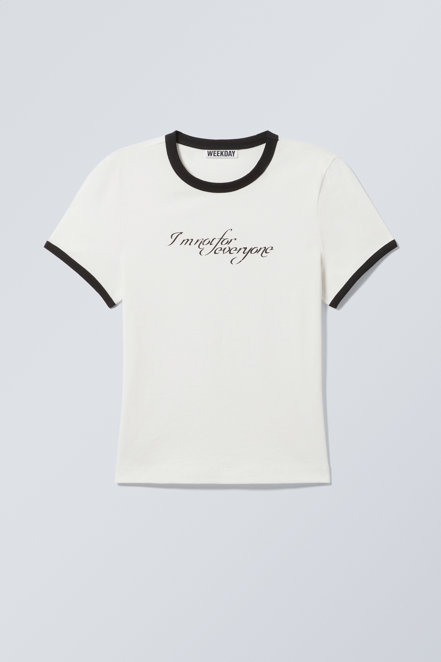 Camiseta ajustada de manga corta con estampado - Blanco - Not for everyone