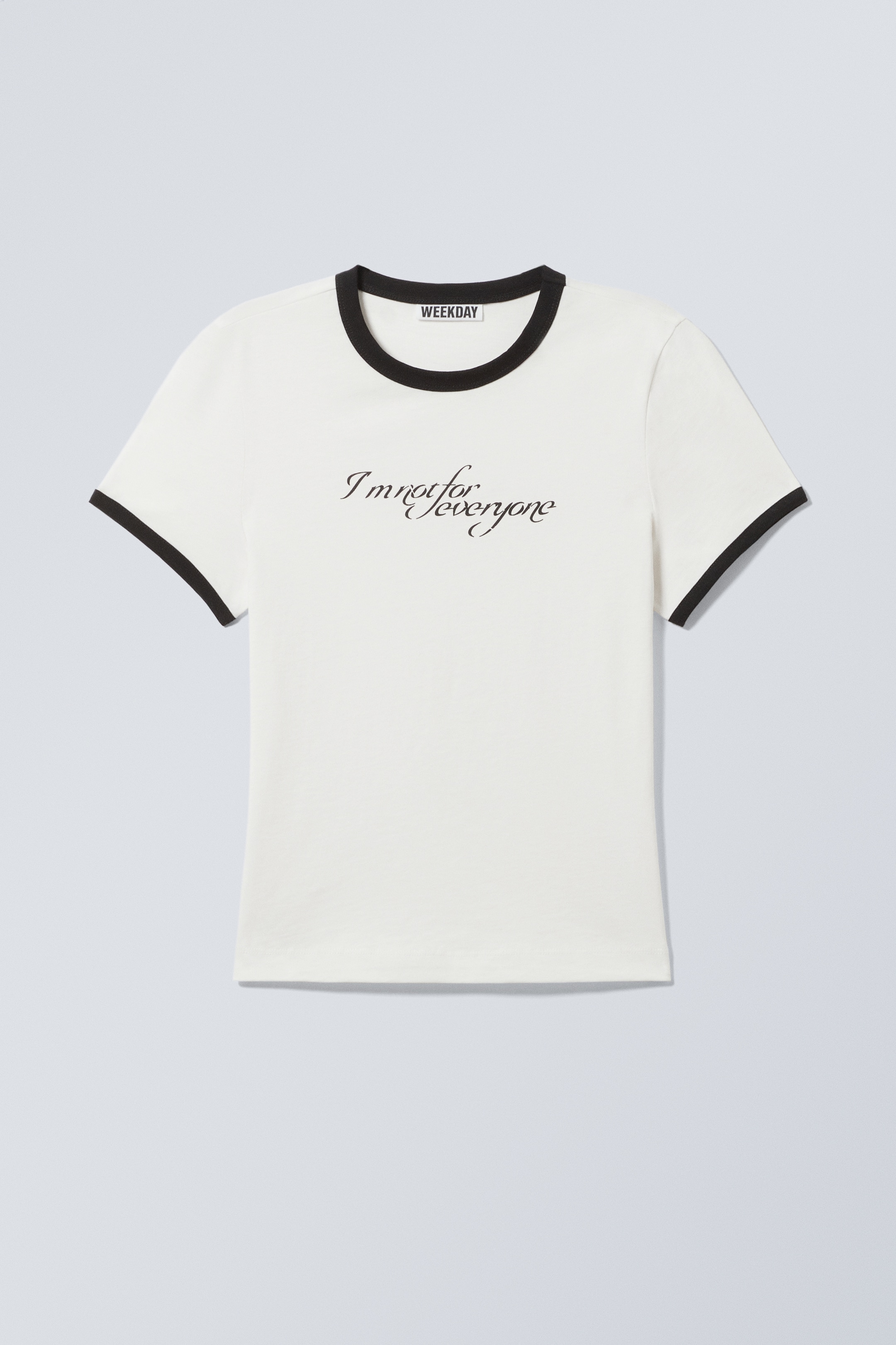 Se større billede: Tætsiddende T-shirt med print og korte ærmer - Hvid – Not for everyone - DAME | H&M DK 1
