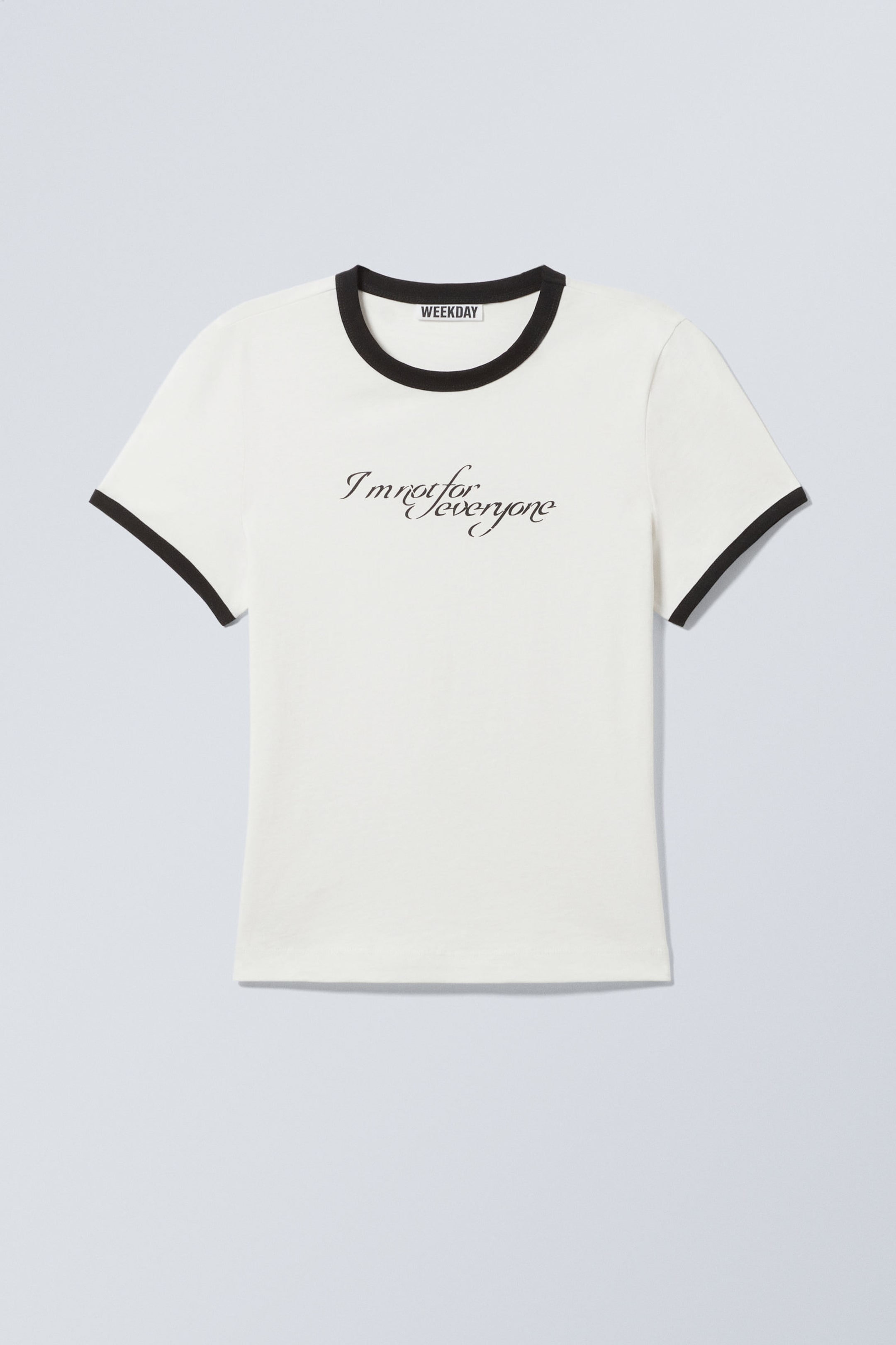 Weiß - "I'm Not For Everyone" - Schmal geschnittenes T-Shirt mit Print - 3