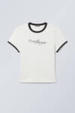 Weiß - "I'm Not For Everyone" - Schmal geschnittenes T-Shirt mit Print - 3