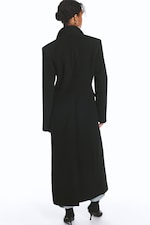 Black - Fitted Single-Breasted Wool-Blend Coat - 3