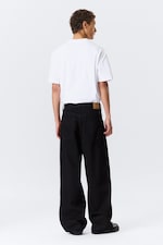 Black Rinse - Black - Astro Mid Rise Loose Baggy Leg Unisex Jeans - 4