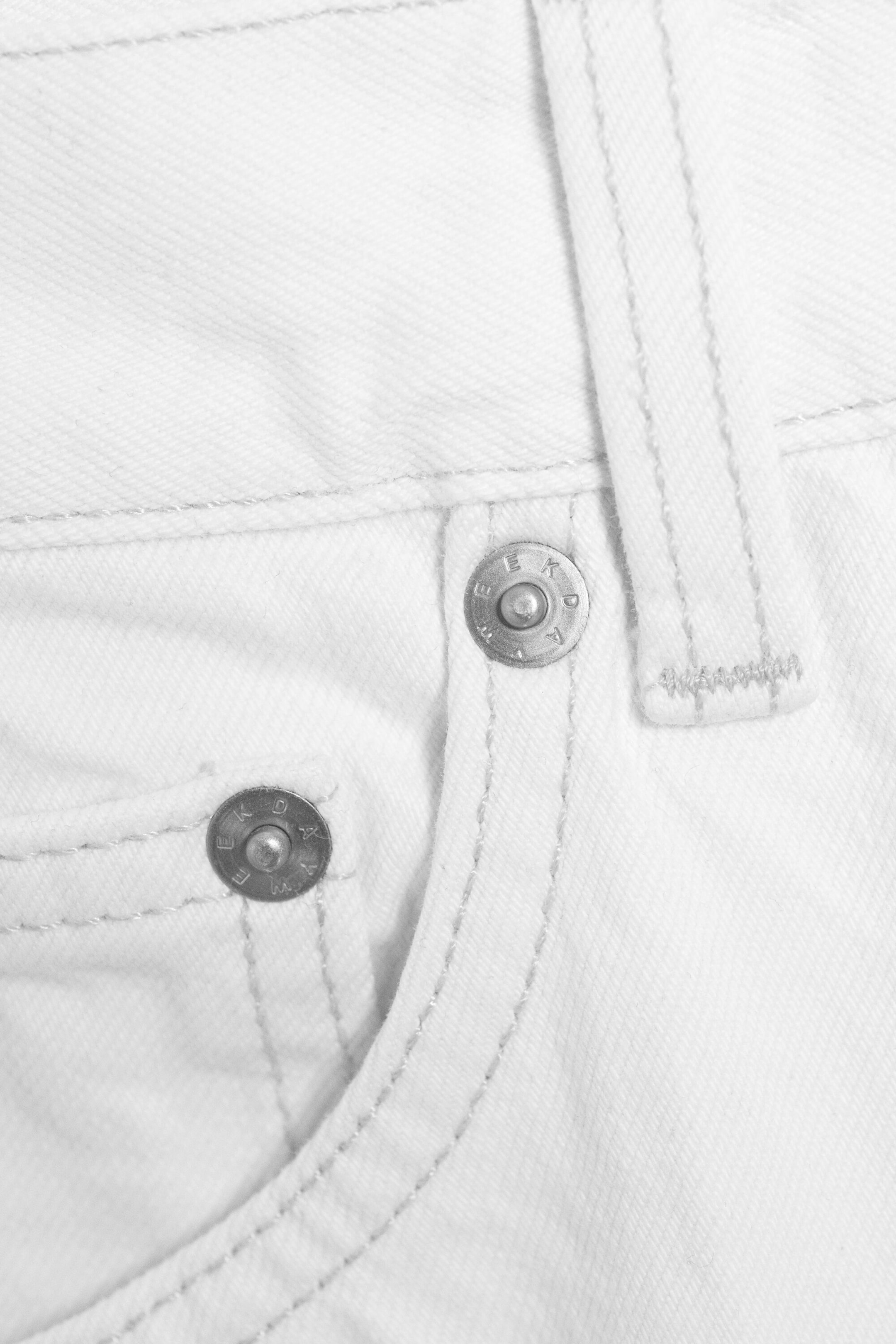 Dirty White - White - Void Mid Rise Loose Long Denim Shorts - 5