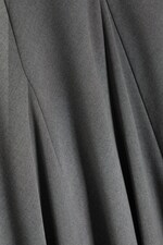 Dark Grey Melange - Mid Rise Panelled Maxi Skirt - 1