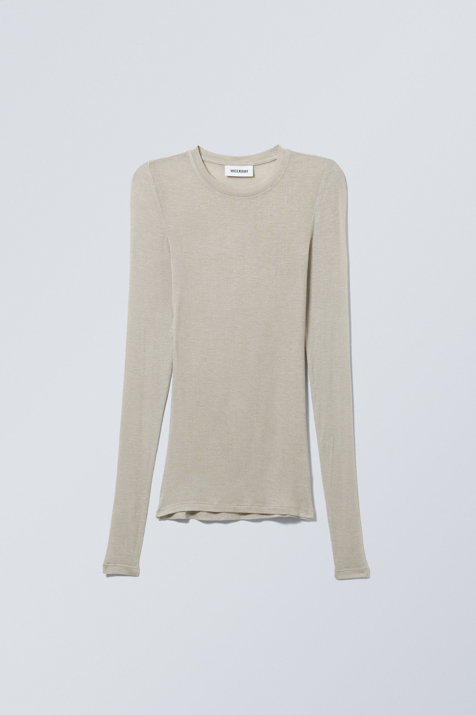 soft sheer long sleeve top - Light Mole | Weekday WW