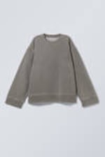 Lichtgrijs met wassing - Oversized sweatshirt van zware kwaliteit - 0