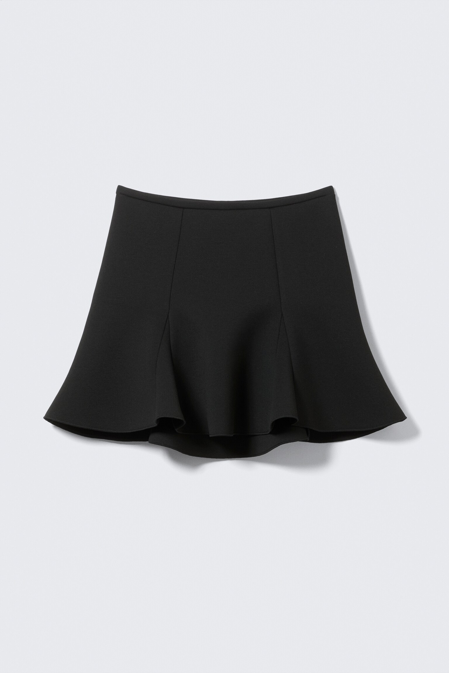 Mid-Rise Bell-Shaped Midi Skirt - Black - 2