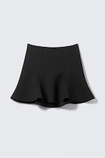 Black - Mid-Rise Bell-Shaped Midi Skirt - 4