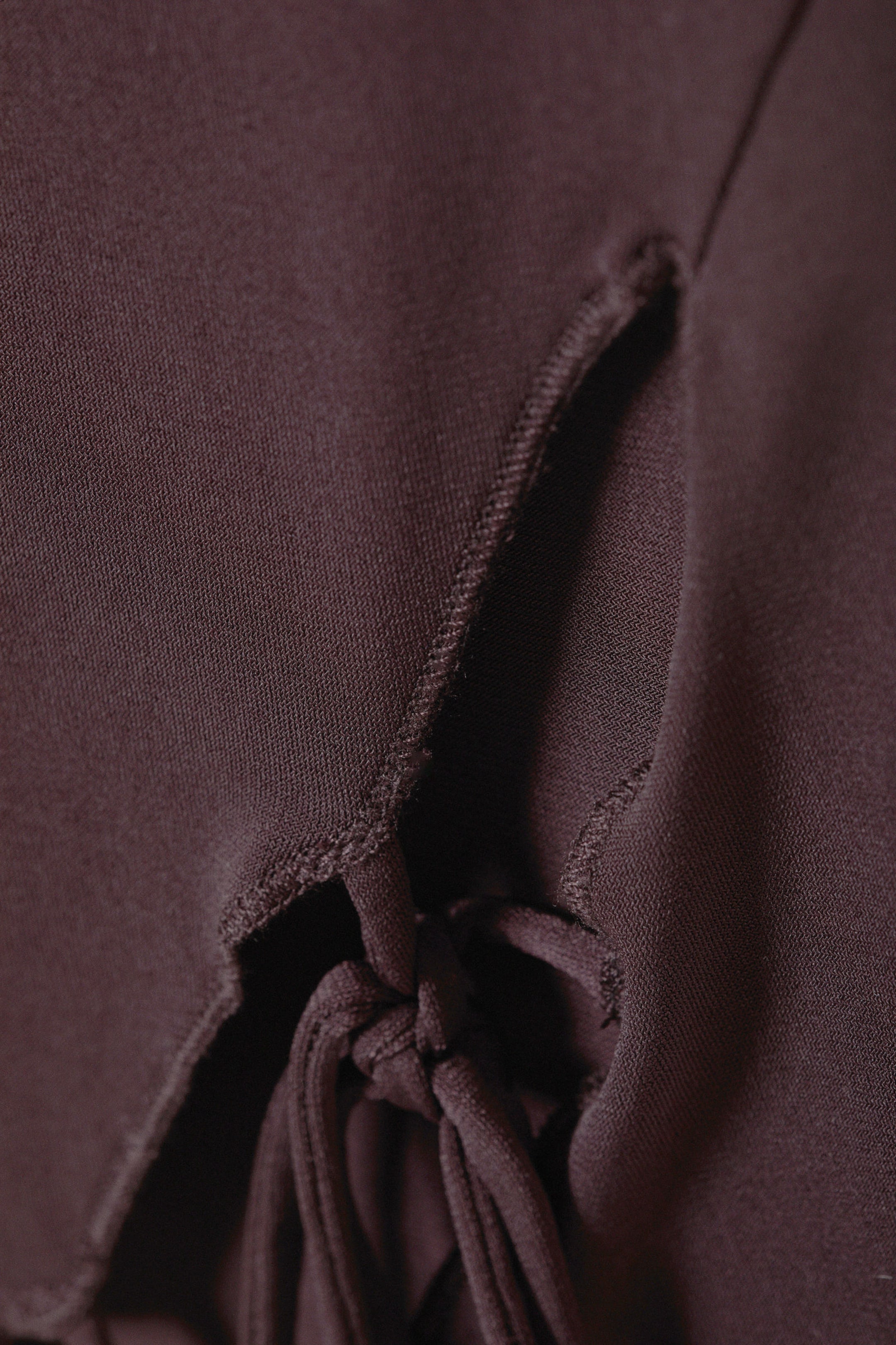 Dark Plum - Side Tie Sleeveless Top - 1