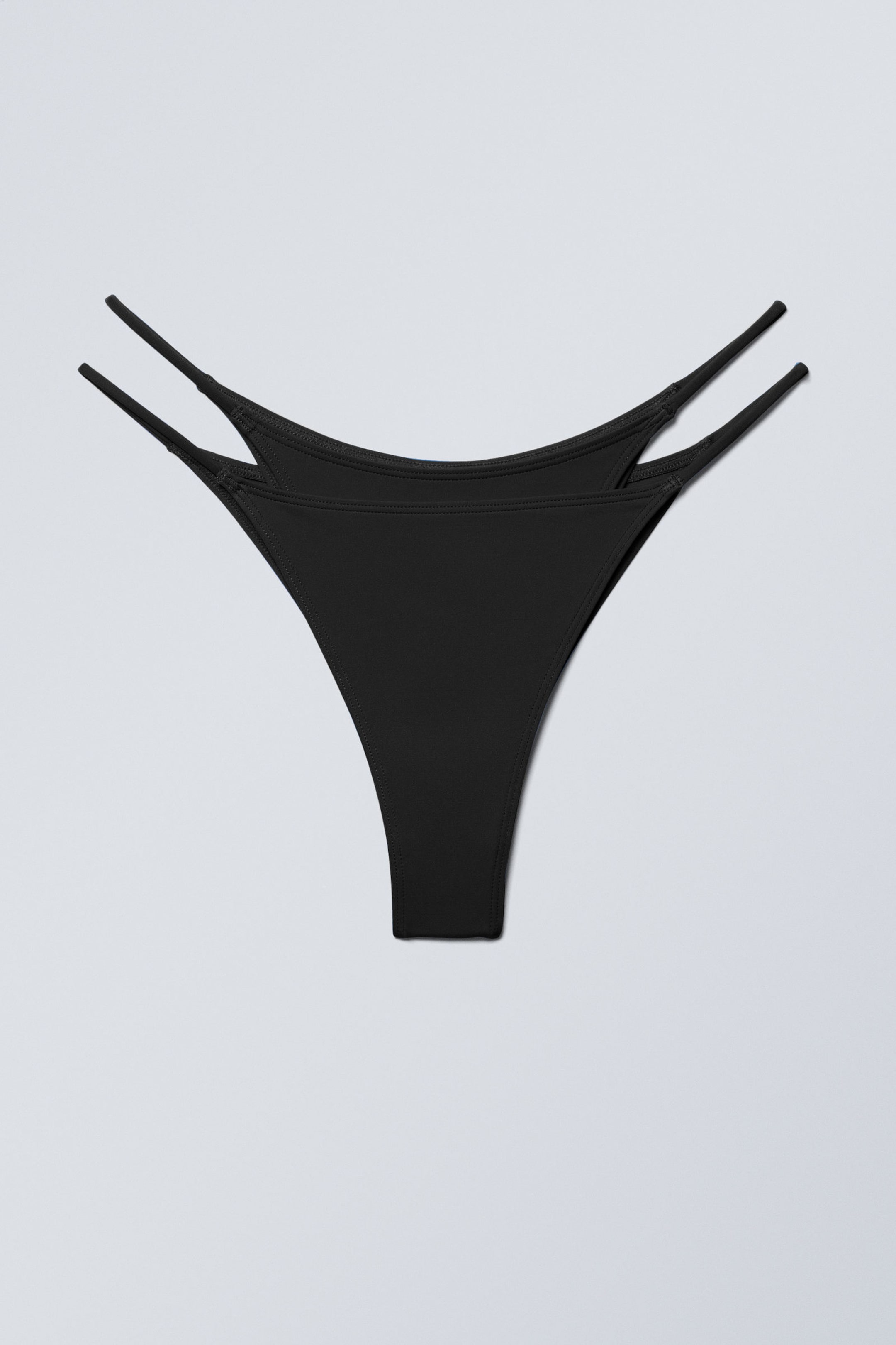 Black - Layered Brazilian Bikini Bottoms - 3