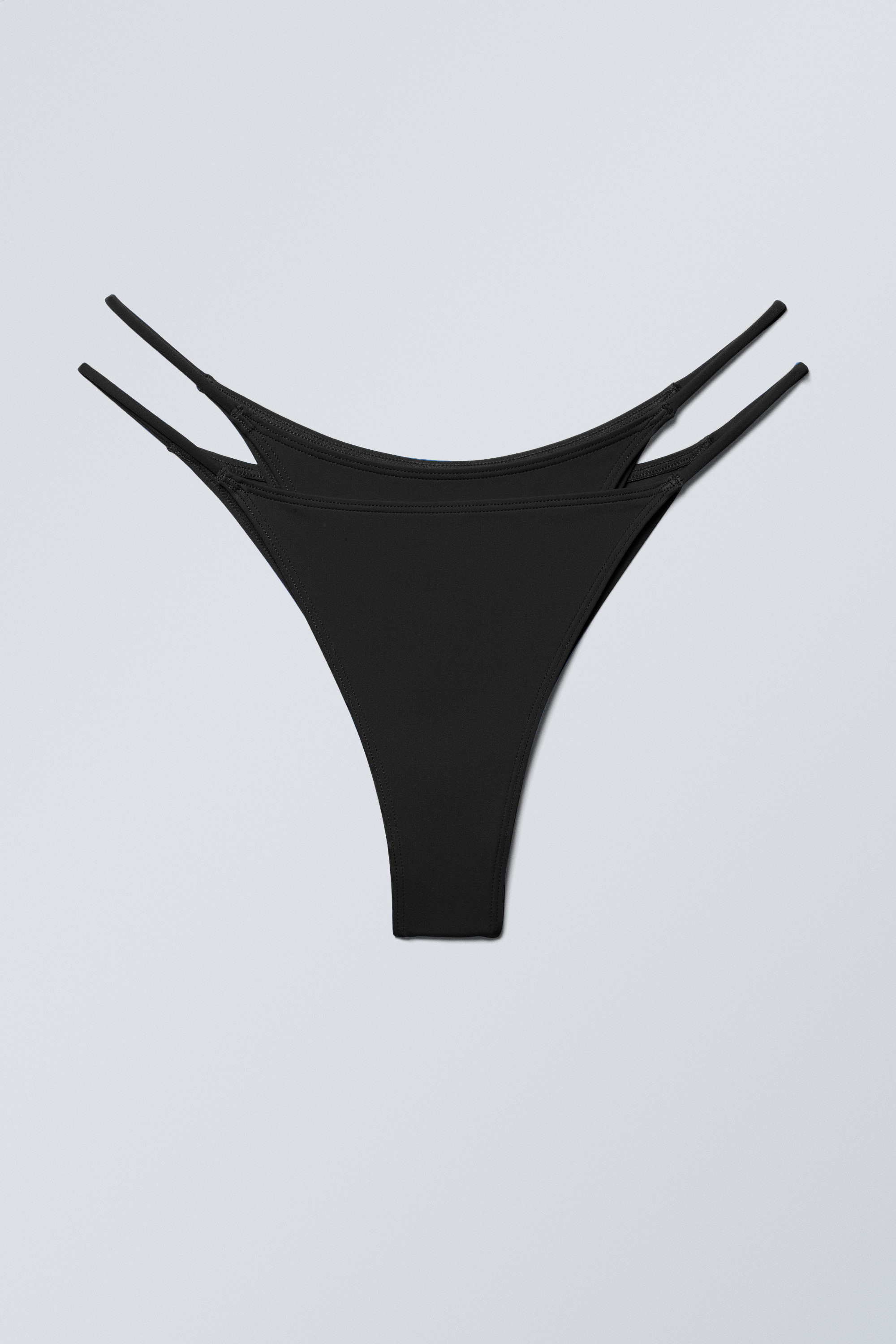Black - Layered Brazilian Bikini Bottoms - 4