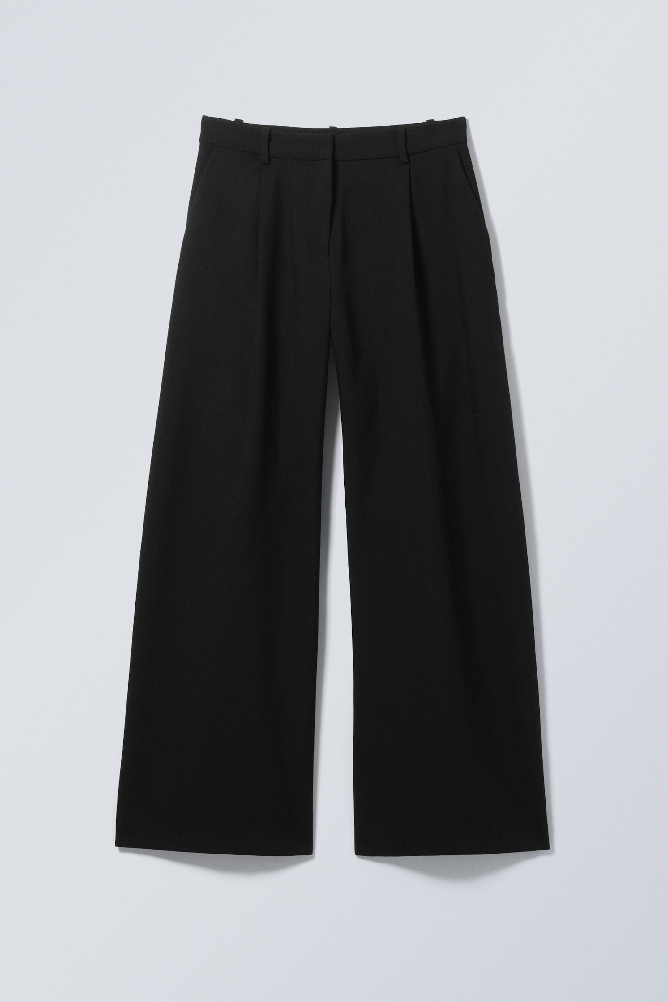 Zwart - Wijde pantalon met lage taille - 3