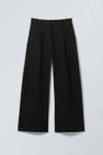 Zwart - Wijde pantalon met lage taille - 3