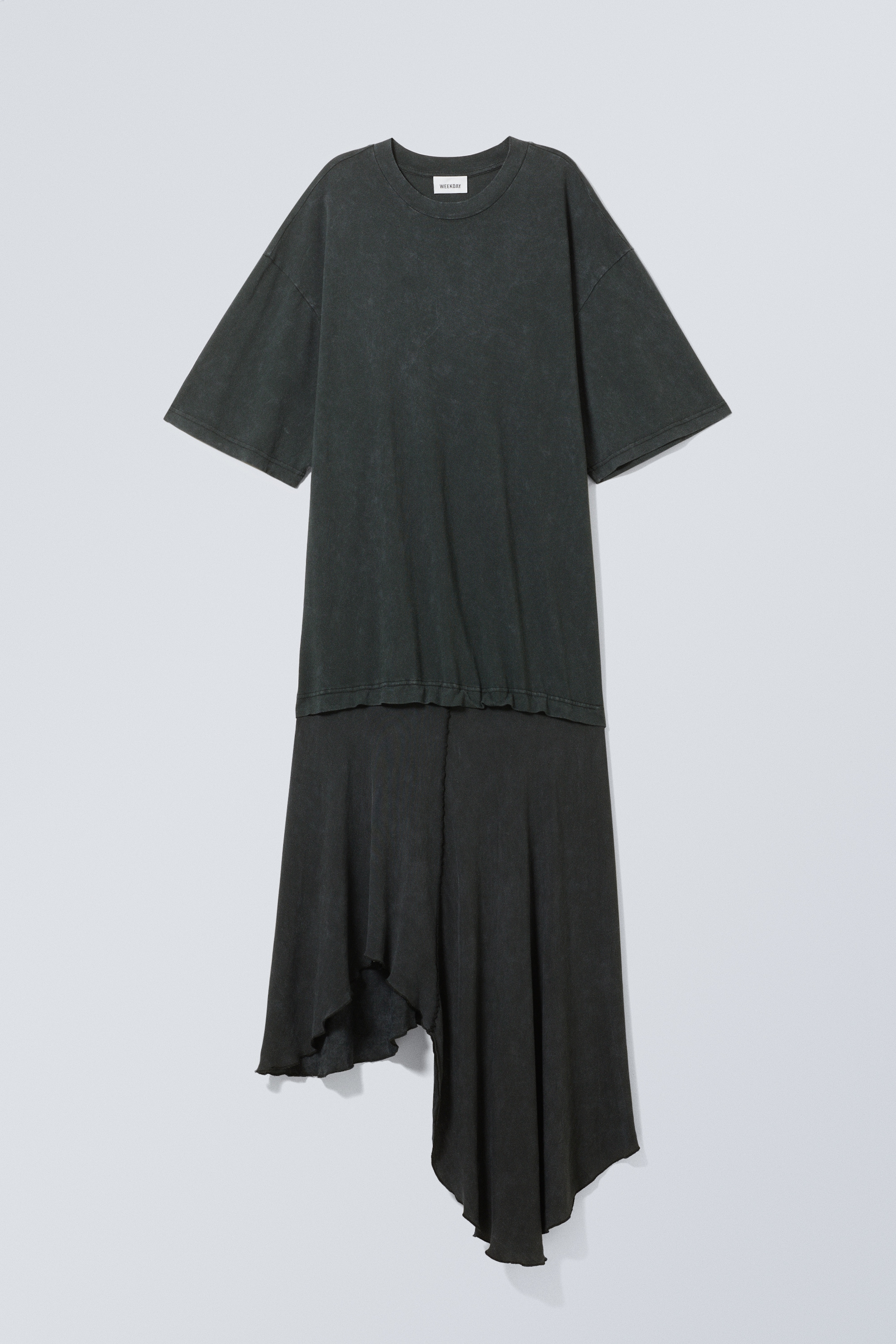 Größeres Bild ansehen: Asymmetrisches T-Shirt-Kleid - Verwaschenes Schwarz - Ladies | H&M DE 1