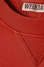 Red - Cropped Cotton Fleece Sweatshirt - 1