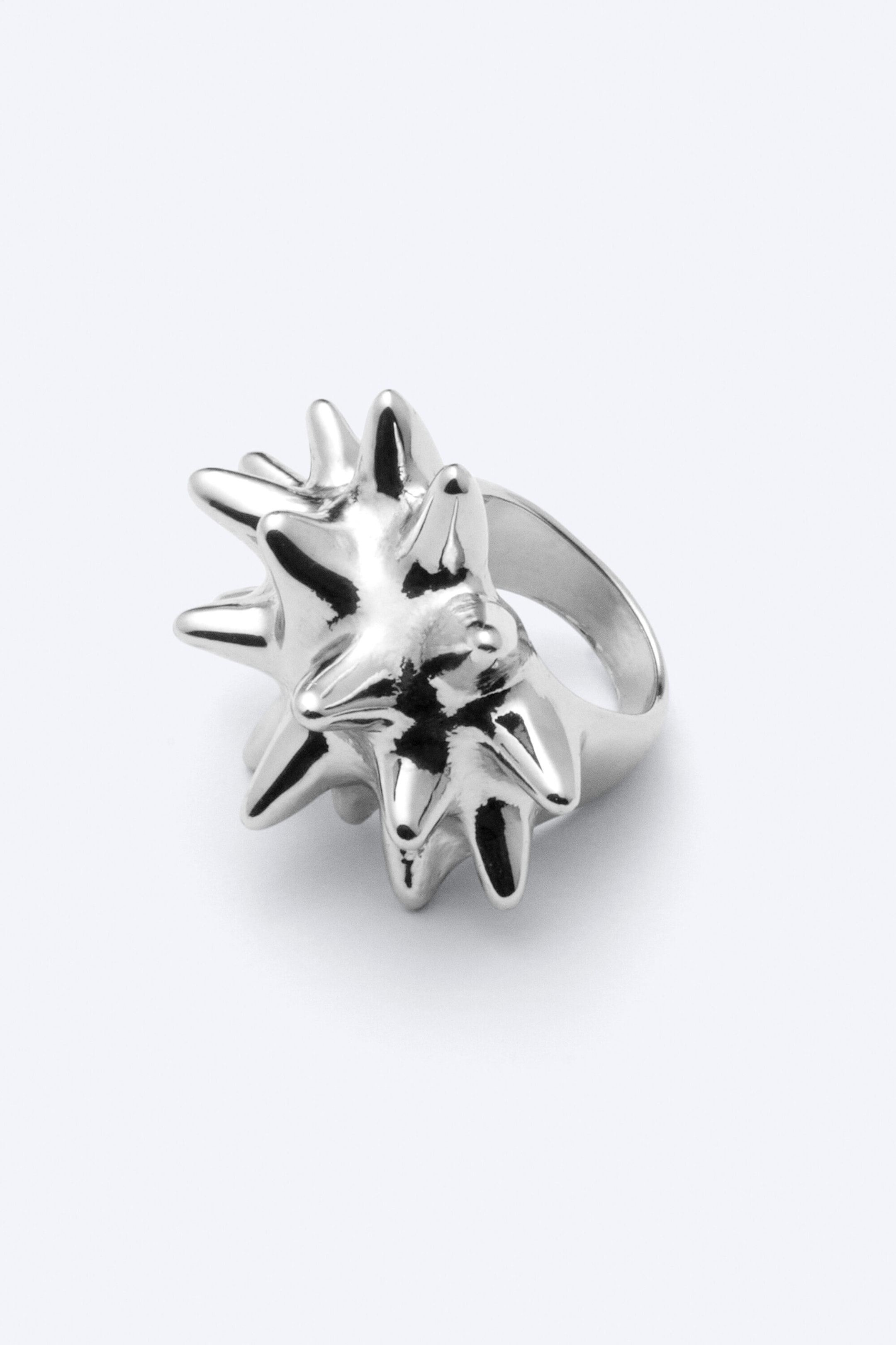 Grå Silver - Skulptural Spiked ring - 2