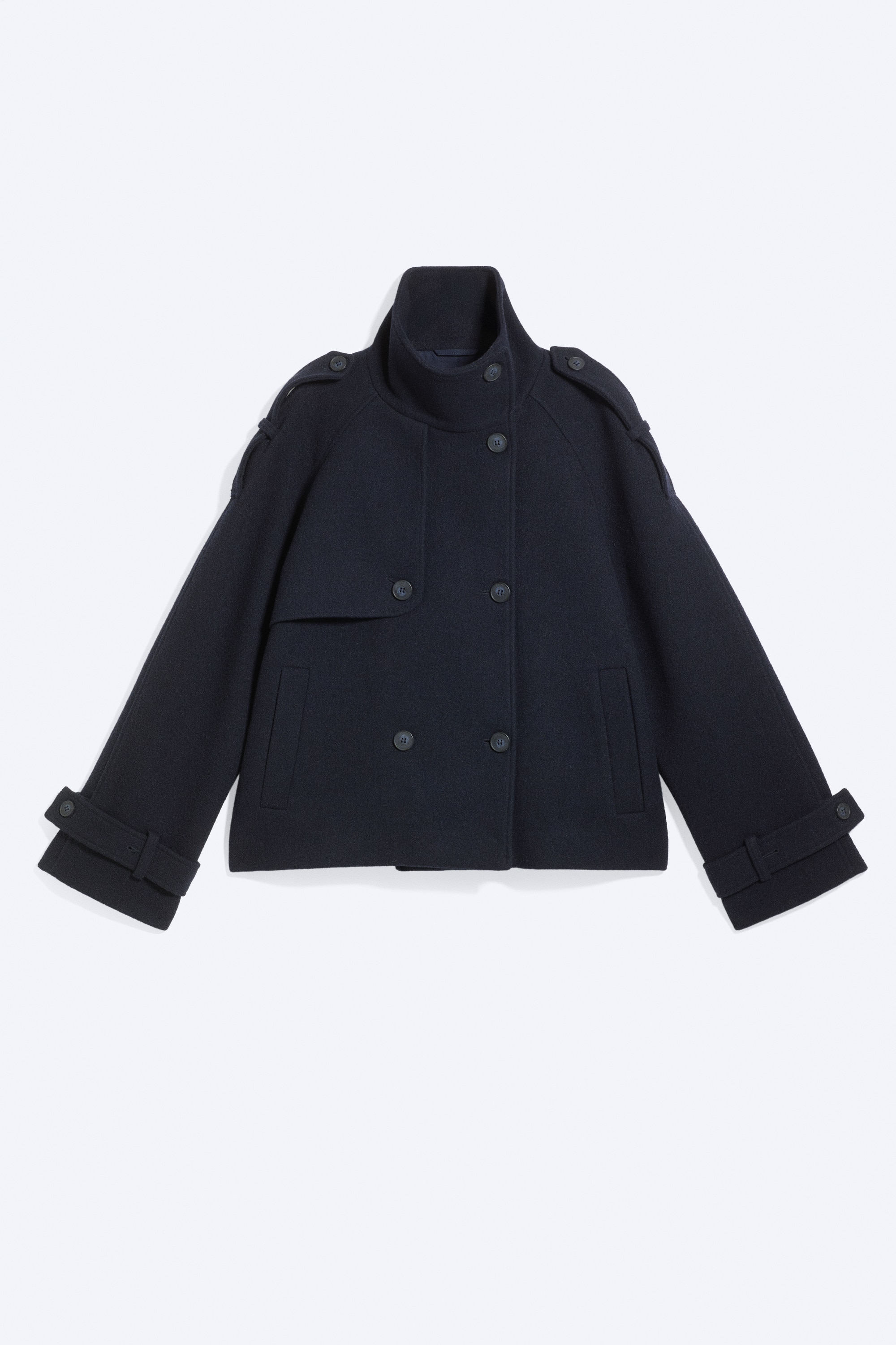 Funnel neck jacket - Dunkelblau/Gebrochenes Weiß