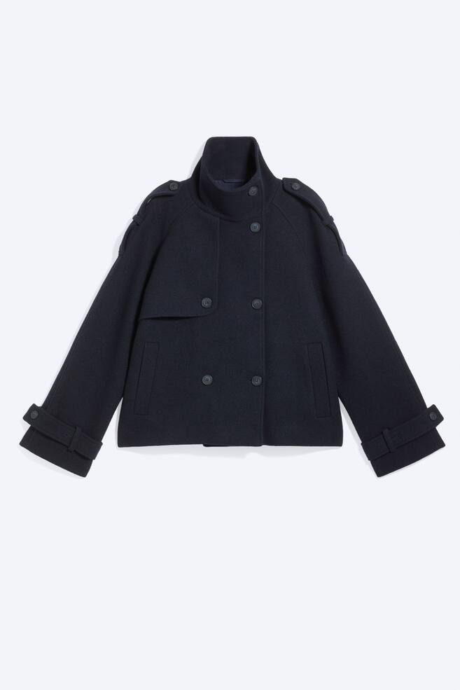 Funnel neck jacket - Dark Blue/Dusty White - 1