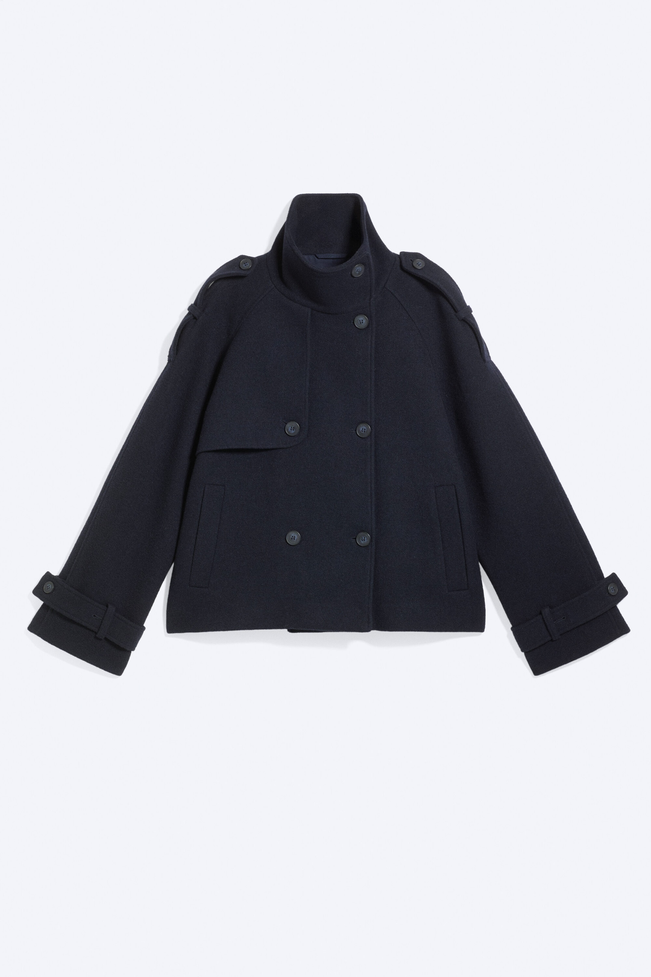 Dark Blue - Funnel neck jacket - 5