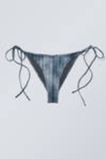 Striped Dark Blue - Strappy Printed Bikini Bottoms - 3