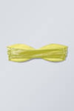 Shiny Yellow - Draped Bandeau Bikini Top - 4