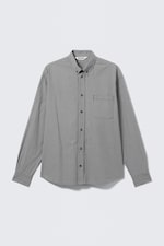 Zwart geruit - Ruimvallend popeline overhemd met knopen - 4