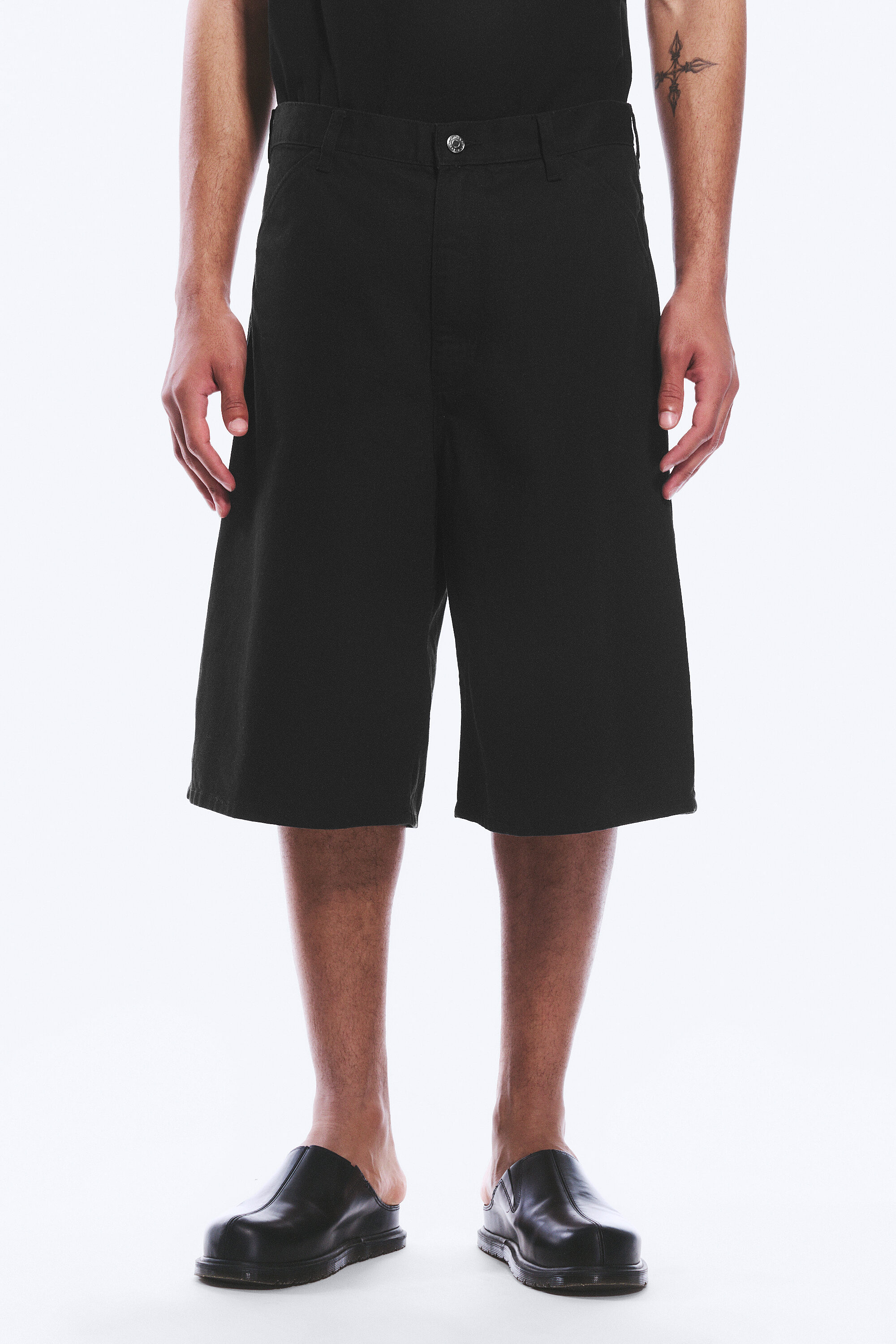 astro loose baggy linen-blend shorts - Black | Weekday WW