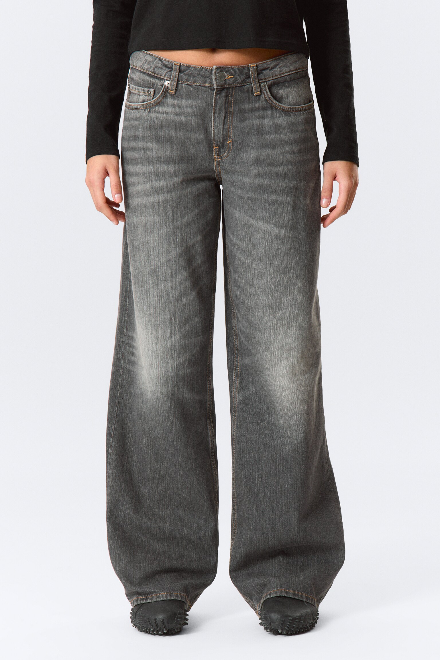 Ample Low Rise Loose Wide Leg Jeans - Mine Grey - Dark Grey/Deep Sea Blue - Dark Blue/Baltic Blue - Dark Blue/Blue One - Medium Blue/Risso Black - Black/Ink Black - Black/Gasoline Blue - Medium Blue/Snow Blue - Light Blue/Blue Stream - Medium Blue/Lake Blue - Dark Blue/Lip Blue - Light Blue/Mine Blue - Medium Blue/Ice Blue - Light Blue/Cyan Dust - Medium Blue - 7