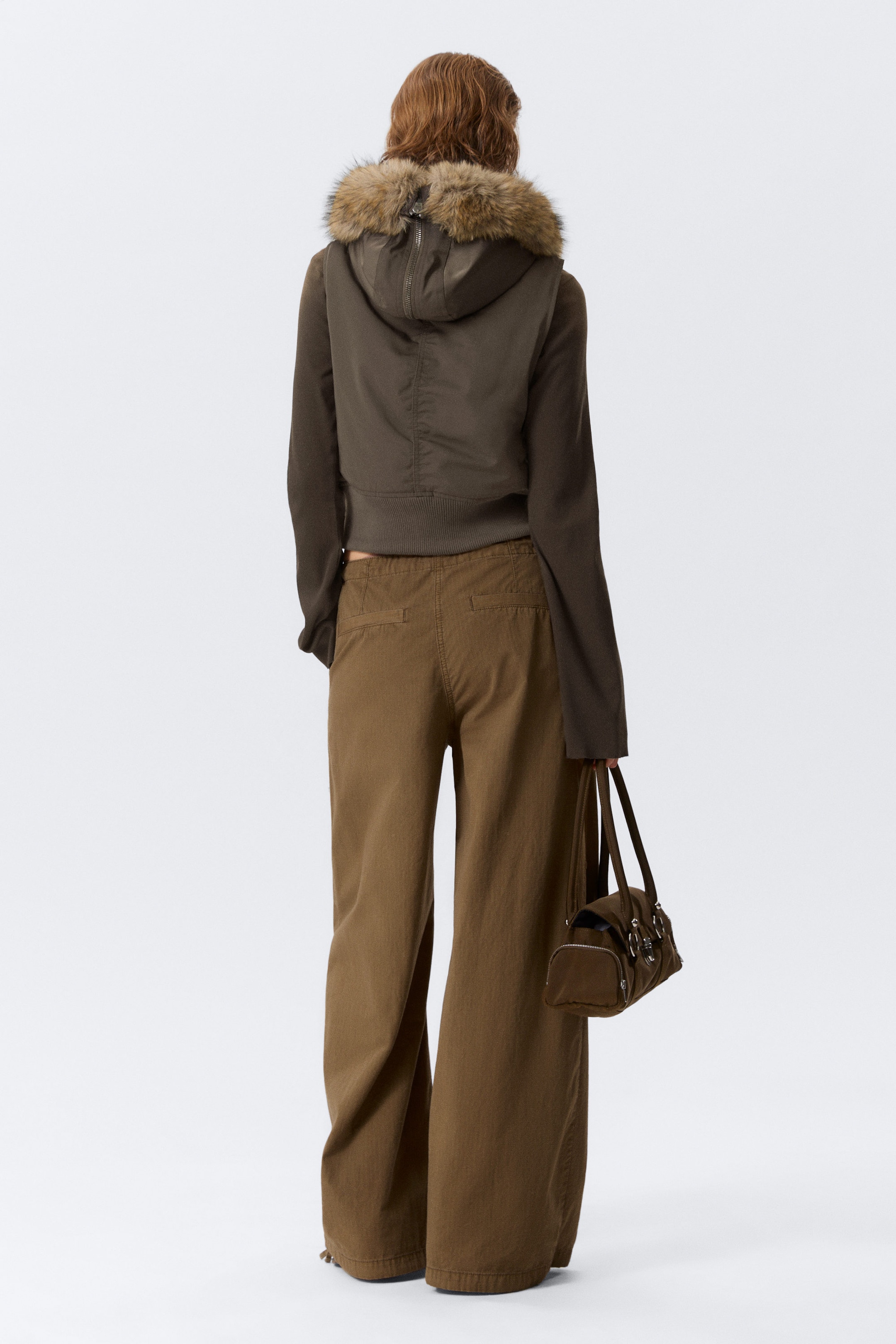 Dark Grey - Convertible Hood Bomber Vest - 5