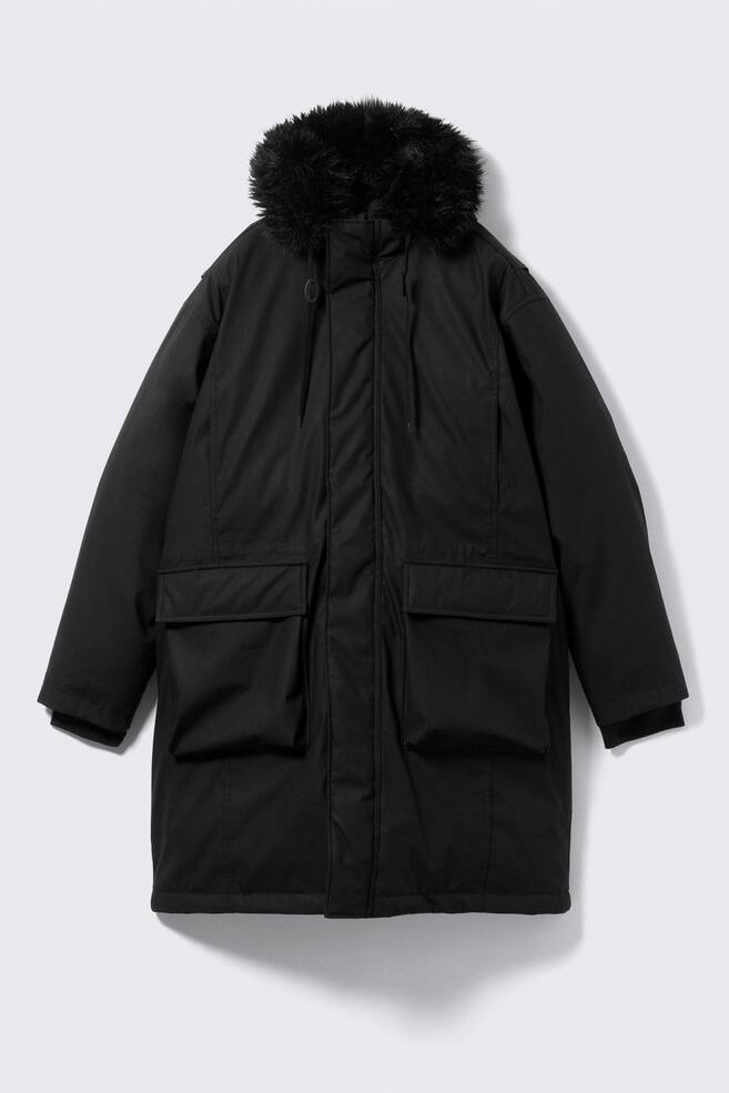Parka imbottito oversize - Nero - 1