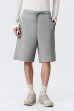 Grey Melange - Loose Fit Scuba Shorts - 3