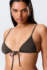 Dark Brown - Triangle Bikini Top - 0