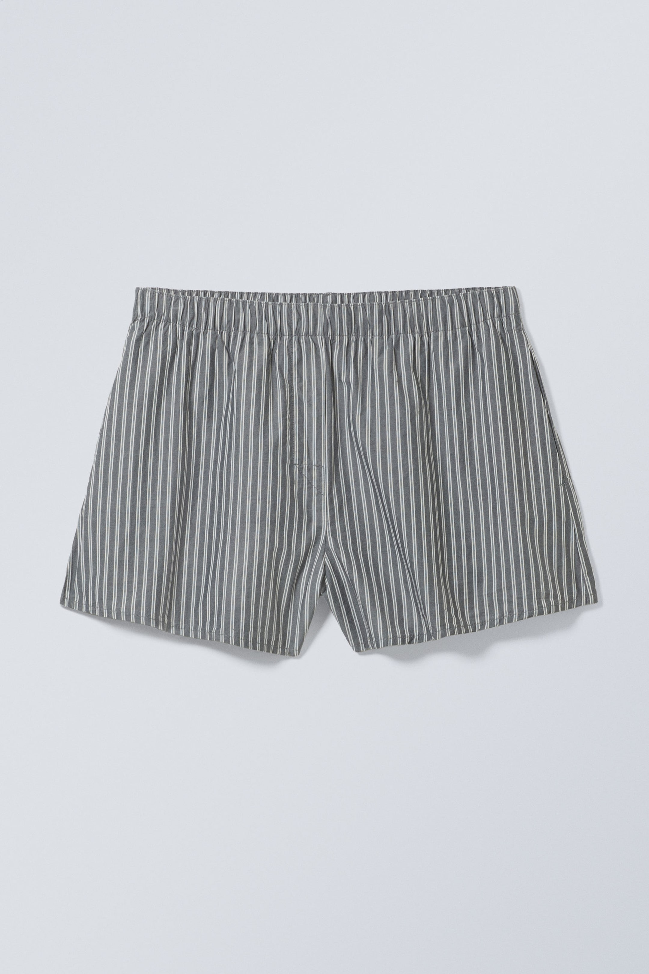 Mörkgrårandig - Avslappnade boxershorts i bomull - 0