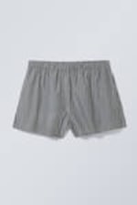 Mörkgrårandig - Avslappnade boxershorts i bomull - 0