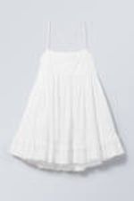 White - Mini Poplin Strap Dress - 4