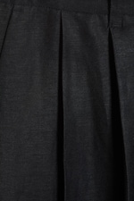 Black - Nate Baggy Linen Suit Trousers - 1