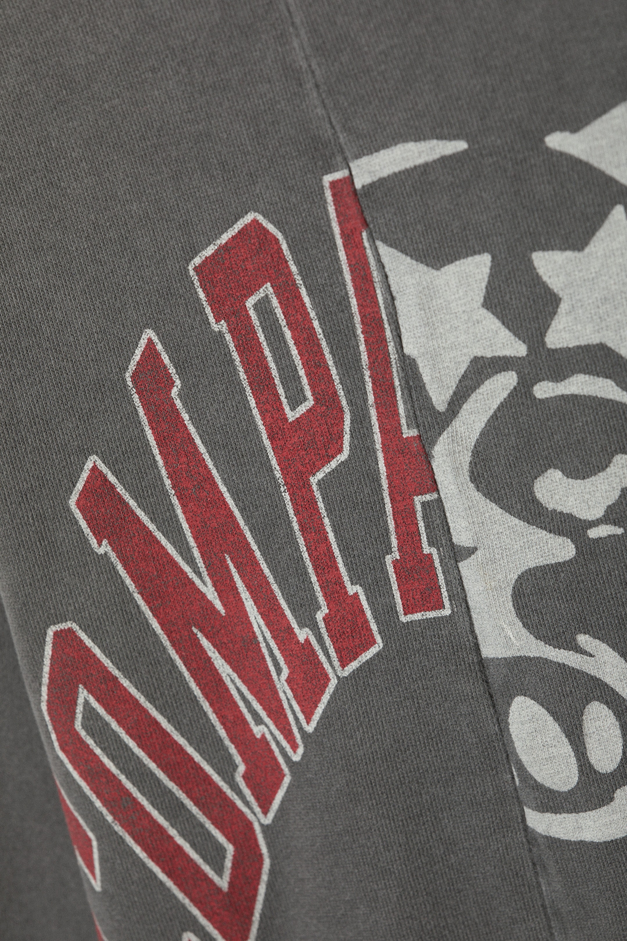 Grey - Tripple Cut Print - Great Long-Sleeved Cut Boxy Graphic T-shirt - 1