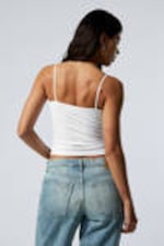 Vit - Tight strappy scoop-neck linne - 2