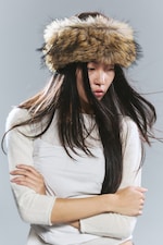 Dark Brown - Faux Fur Docker Hat - 1