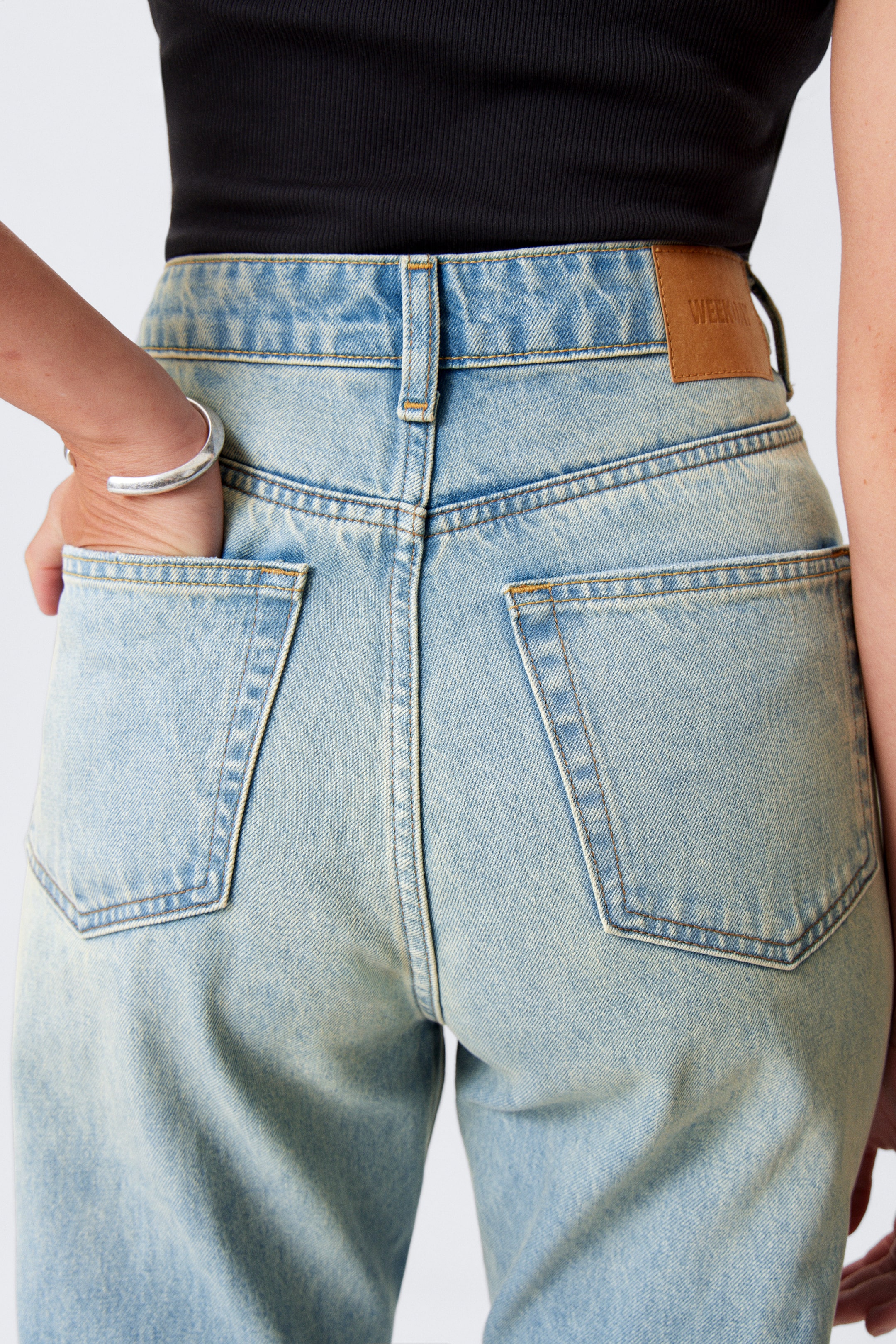 Grotere afbeelding bekijken: Rowe Super High Waisted Regular Straight Leg Jeans - Port Blue - Lichtblauw - DAMES | H&M BE 5
