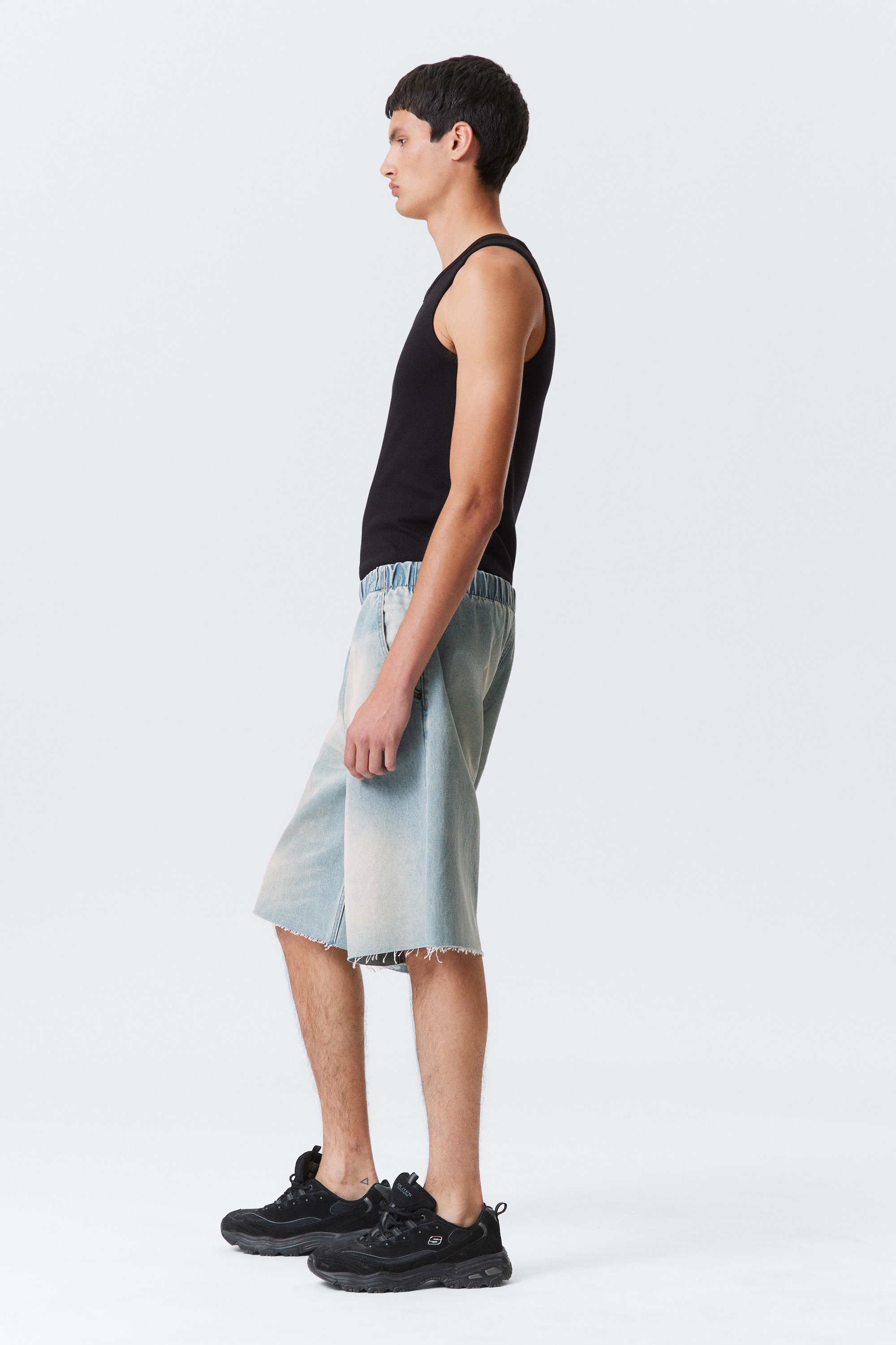 Port Blue - Light Blue - Saturn Loose Fit Pull-On Denim Shorts - 2